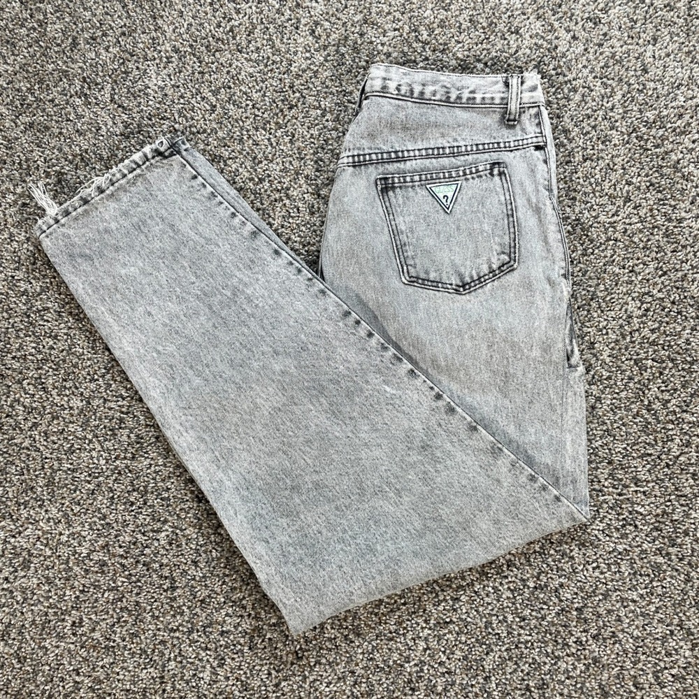 Vintage Georges Marciano for Guess Womens 32x33 Acid Wash Grey Tapered Jeans USA